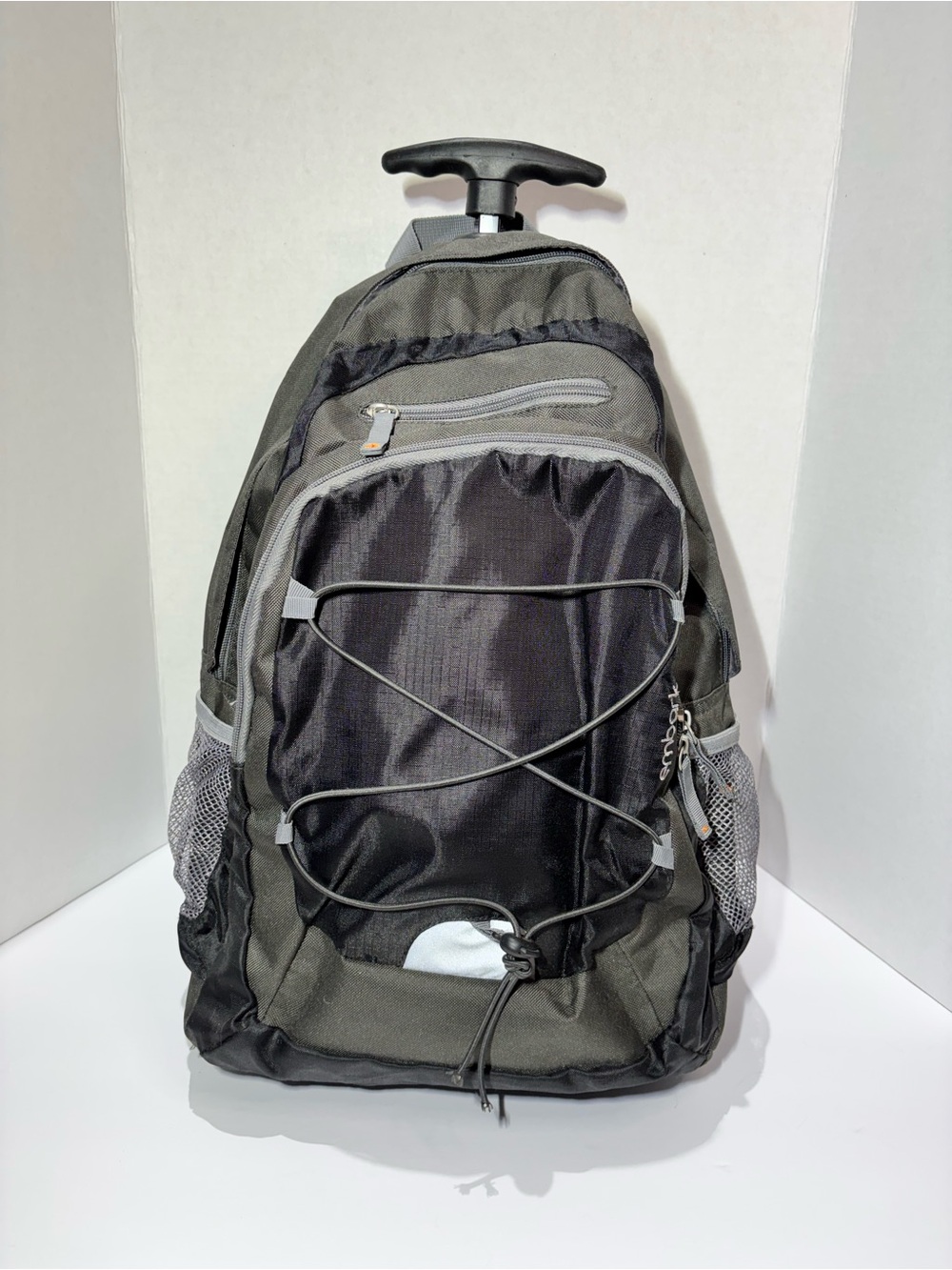 Embark NWT Rolling Backpack Grey/Black 2-in-1 Travel School Bookbag with Wheels